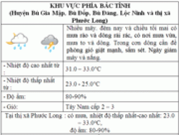 Dự báo thời tiết đêm nay và ngày mai 29/7