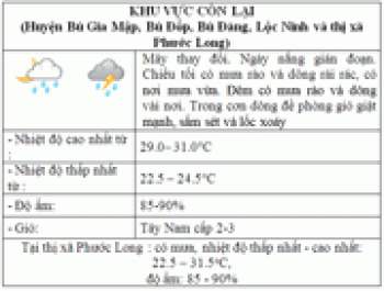 Dự báo thời tiết đêm nay và ngày mai 31/8