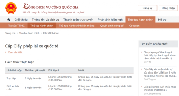 Đăng ký cấp giấy phép lái xe quốc tế trực tuyến