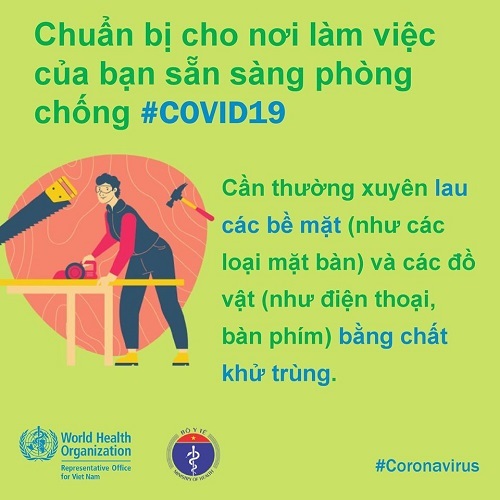 Phòng chống Covid-19 tại nơi làm việc [Infographic]