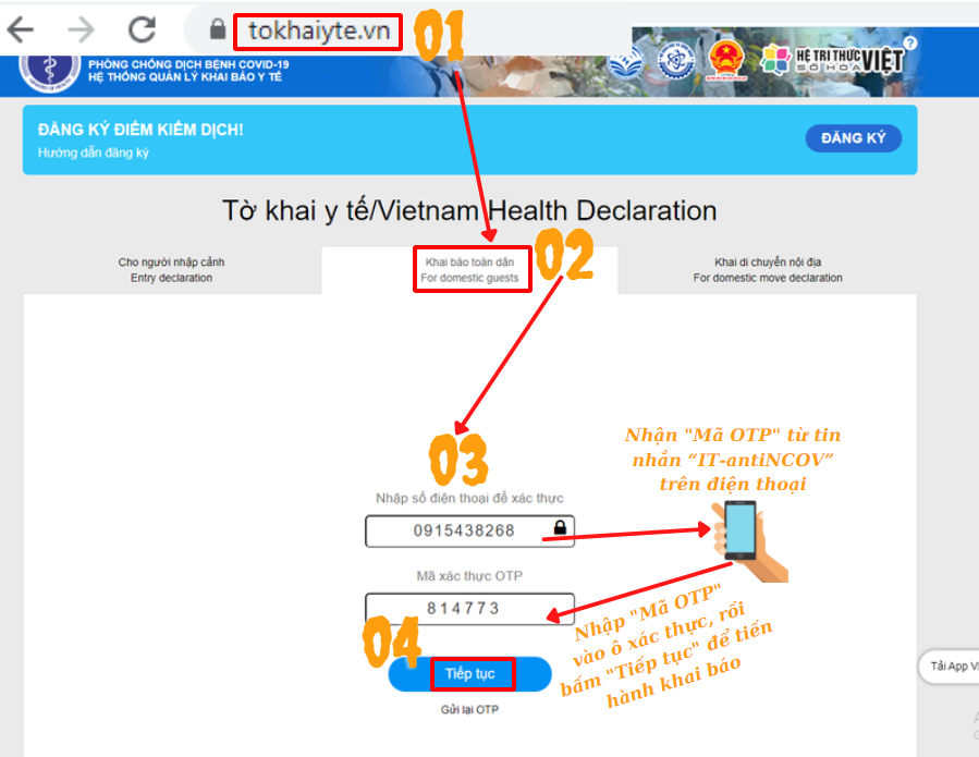 Hướng dẫn người dân khai báo y tế bằng QR Code